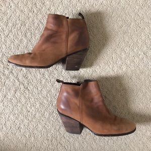 Cole Haan Tan Suede Chesney Stacked Heel Bootie Size 8.5